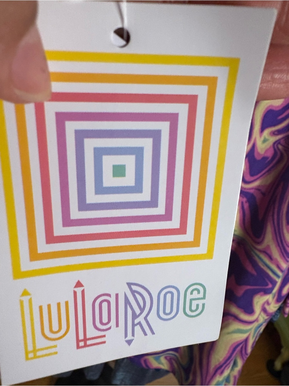 LuLaRoe Purple Pink Yellow Swirl Cardigan - Picture 4 of 5